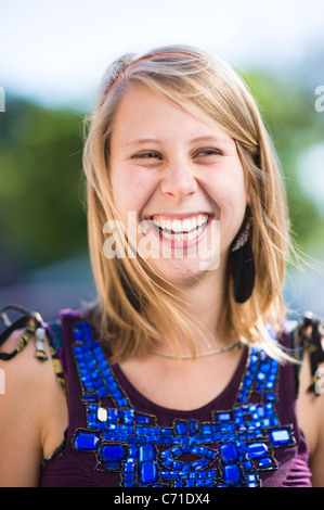 Porträts von fröhlichen Menschen in San Luis Obispo, Kalifornien. Stockfoto