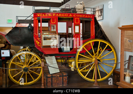 Restaurierte Postkutsche der Wells Fargo in Old Town San Diego Stockfoto