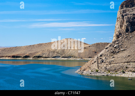 Boysen Reservoir am Wind River in Wyoming innerhalb der Grenzen des Wind River Indian Reservation. Stockfoto