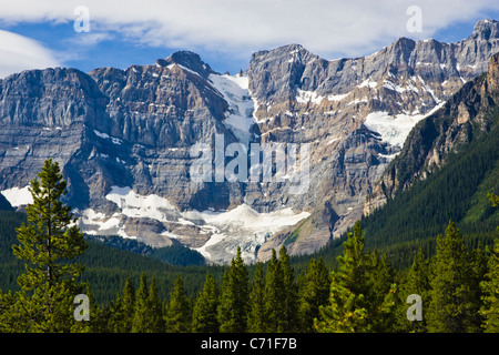 Gletscher entlang des Icefields Parkway im Banff National Park in Alberta, Kanada. Stockfoto