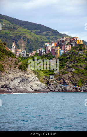 Idyllisches Dorf Corniglia, Nationalpark Cinque Terre, UNESCO-Weltkulturerbe, Ligurien di Levante, Italien, Mittelmeer, Europa Stockfoto