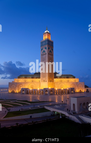 Hassan II Moschee, die drittgrößte Moschee der Welt, Casablanca, Marokko, Nordafrika Stockfoto