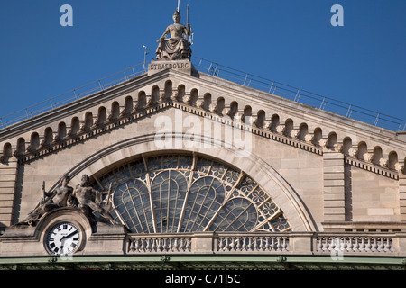 Fassade des Bahnhofs Gare de L'Est, Paris, Frankreich Stockfoto