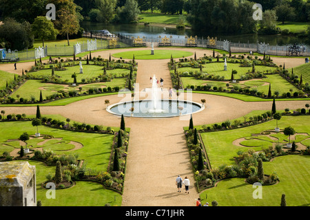 Erhöhten / Flugaufnahme Schuss / fotografieren des geheimen Gartens am Hampton Court Palace, UK. Stockfoto