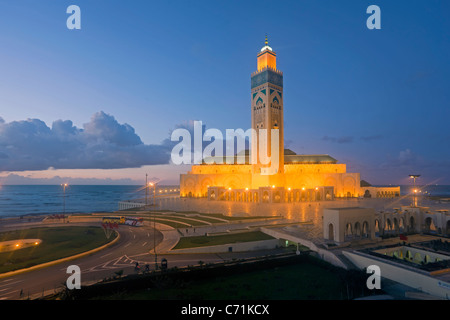 Hassan II Moschee, die drittgrößte Moschee der Welt, Casablanca, Marokko, Nordafrika Stockfoto