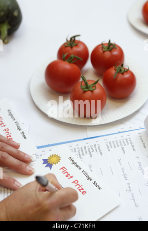 Einträge in der Show Kinghorn, Dorf, Gemüse und Blumen. Stockfoto