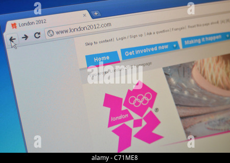 Olympischen Spiele 2012 in London Website screenshot Stockfoto