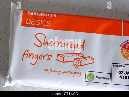 Sainsbury Grundlagen Shortbread Finger Stockfoto