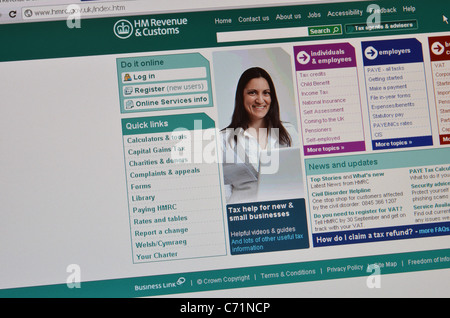 HM Revenue and Customs Website Homepage screenshot Stockfoto