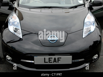 Ecovelocity motor Festival London - Elektroauto Nissan Leaf Stockfoto