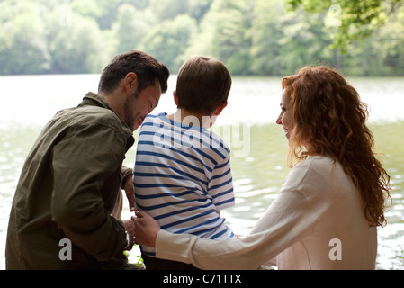 Familie von See, Rückansicht Stockfoto