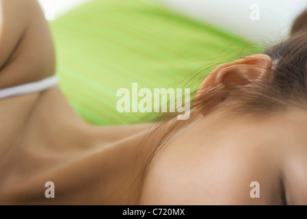 Frau schlafen, close-up der Hals Stockfoto