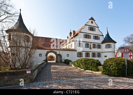 BURG IN KIRCHHAUSEN DEUTSCHORDENSSCHLOSS GEBÄUDE, RENAISSANCE, HEILBRONN, BADEN-WÜRTTEMBERG, DEUTSCHLAND Stockfoto