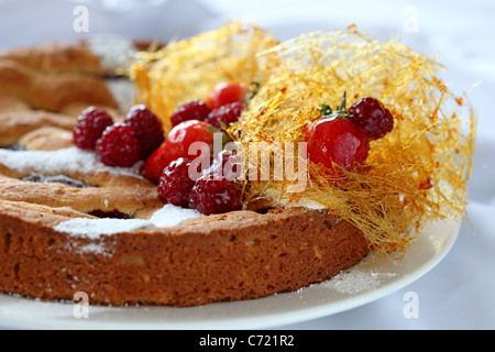 Himbeer-Kuchen Stockfoto