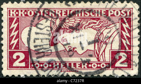 Österreich - 1917: Eine Briefmarke gedruckt in Österreich vertretenen Quecksilber Stockfoto