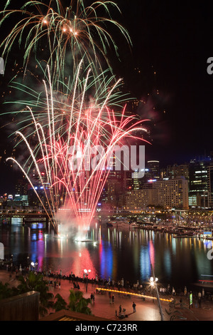 Feuerwerk in Darling Harbour, Sydney, Australien Stockfoto