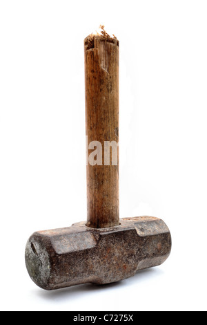 Alte abgenutzte Lump Hammer. Manchmal bekannt als ein Vorschlaghammer Stockfoto