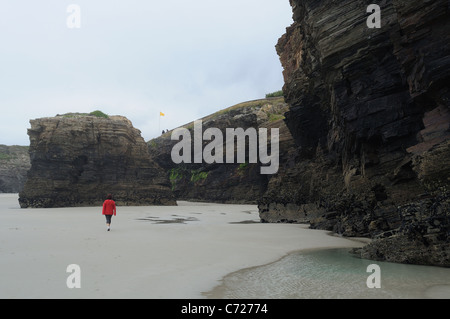 "PRAIA AS CATEDRAIS AUFSUCHEN" - RIBADEO RAT. Provinz Lugo. Galicien. Spanien Stockfoto