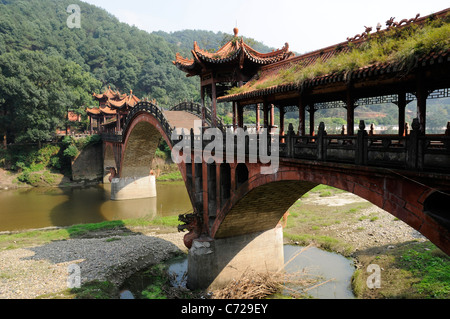 Haoshang Brücke, Dafo, Leshan, China Stockfoto