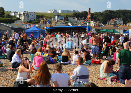 Hastings alte Stadt am Strand Konzert Karnevalswoche, East Sussex, England, UK, GB Stockfoto