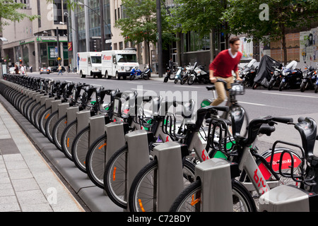 Kanada, Quebec, Montreal, inter-City-Bike-Verleihstation benannt Bixi Stockfoto