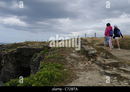 "PRAIA AS CATEDRAIS AUFSUCHEN" - RIBADEO RAT. Provinz Lugo. Galicien. Spanien Stockfoto