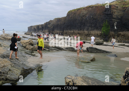 "PRAIA AS CATEDRAIS AUFSUCHEN" - RIBADEO RAT. Provinz Lugo. Galicien. Spanien Stockfoto