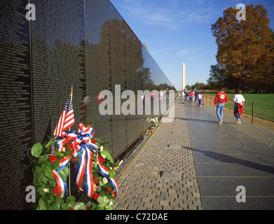 Der Vietnam Veterans Memorial Wall, Washington DC, Vereinigte Staaten von Amerika Stockfoto