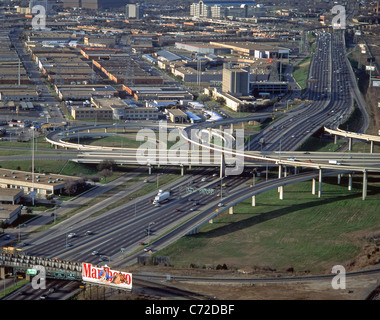 Autobahnkreuz City, Dallas, Texas, Vereinigte Staaten von Amerika Stockfoto