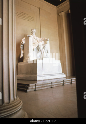 Abraham Lincoln-Statue, Lincoln Memorial, West Potomac Park, Washington DC, Vereinigte Staaten von Amerika Stockfoto