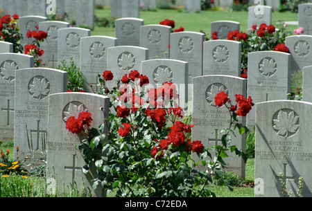 Moro River Canadian War Cemetery, Sa Donato, Ortona, Italien. Verwaltet von Commonwealth War Graves Commission, gefunden. Stockfoto