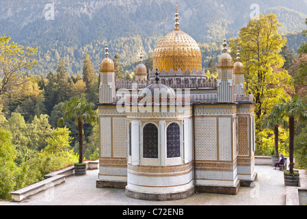 Maurische Kiosk am Schloss Linderhof, Bavaria, Germany, Europe Stockfoto