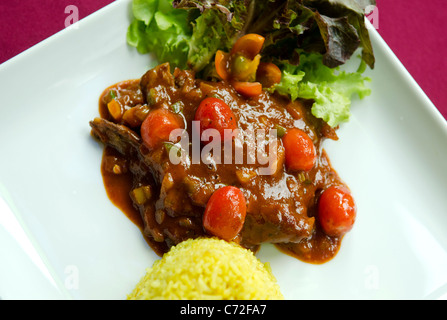 Panang Gai thai-Curry und Reis Stockfoto