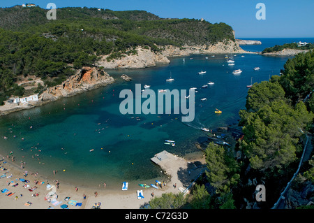 Strand von Puerto San Miguel, Ibiza, Spanien Stockfoto