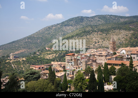 Ansicht von Tivoli aus der Villa d ' Este in der Nähe von Rom. Italien. Stockfoto