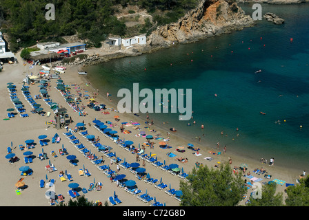 Strand von Puerto San Miguel, Ibiza, Spanien Stockfoto