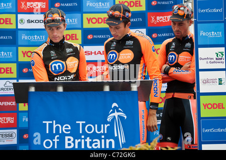 anmelden auf der 2011 Tour of Britain Stufe eins in Peebles, Scottish Borders Stockfoto