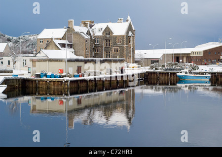 Lochinver Dorf und Hafen in Sutherland, Stockfoto