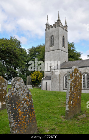 Kirche, jetzt Besucher, Hill of Tara, County Meath, Irland Zentrum Stockfoto