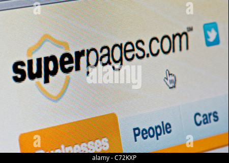 Nahaufnahme des SuperPages Logos, wie auf ihrer Website zu sehen. (Nur zur redaktionellen Verwendung: print, TV, e-Book und redaktionelle Webseite). Stockfoto