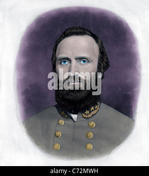 Farbige Darstellung von Thomas "Stonewall" Jackson, General der Konföderierten in den USA Bürgerkrieg Stockfoto