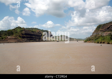 Gaillard Ausschneiden "oder" Corte Culebra, der engsten Stelle des Panama-Kanals Stockfoto