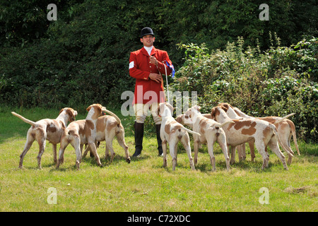 Jäger mit Hunden Stockfoto