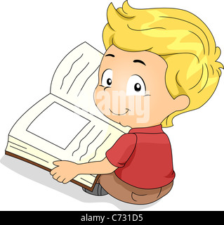 Beispiel für ein Kind ein Buch zu lesen Stockfoto