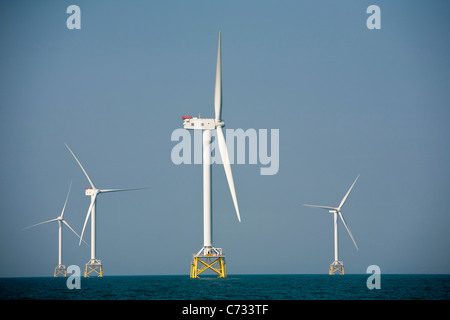 Ormonde Offshore-Windparks deren 5 MW-Turbinen die mächtigsten der Welt sind. Stockfoto