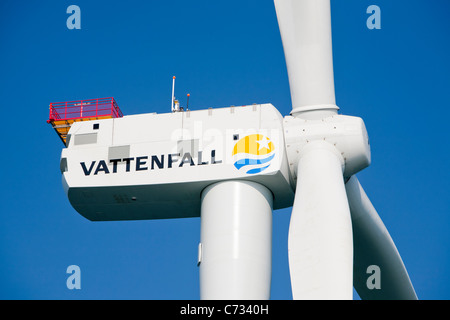 Ormonde Offshore-Windparks deren 5 MW-Turbinen die mächtigsten der Welt sind. Stockfoto