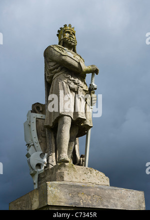 Statue von Robert the Bruce außerhalb Stirling Castle, Stirling, Schottland, UK Stockfoto