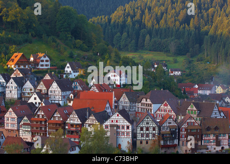 Blick auf die Stadt Schiltach Tal Kinzigtal Teil des Schwarzwald Schwarzwald Baden-Württemberg Deutschland Südeuropas Stockfoto