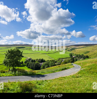 Englische Landschaft. Landschaft zwischen Arncliffe und Malham, Littondale, Yorkshire Dales National Park, England, Vereinigtes Königreich Stockfoto