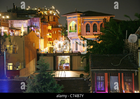 In der Nacht in Sultanahmet Stockfoto